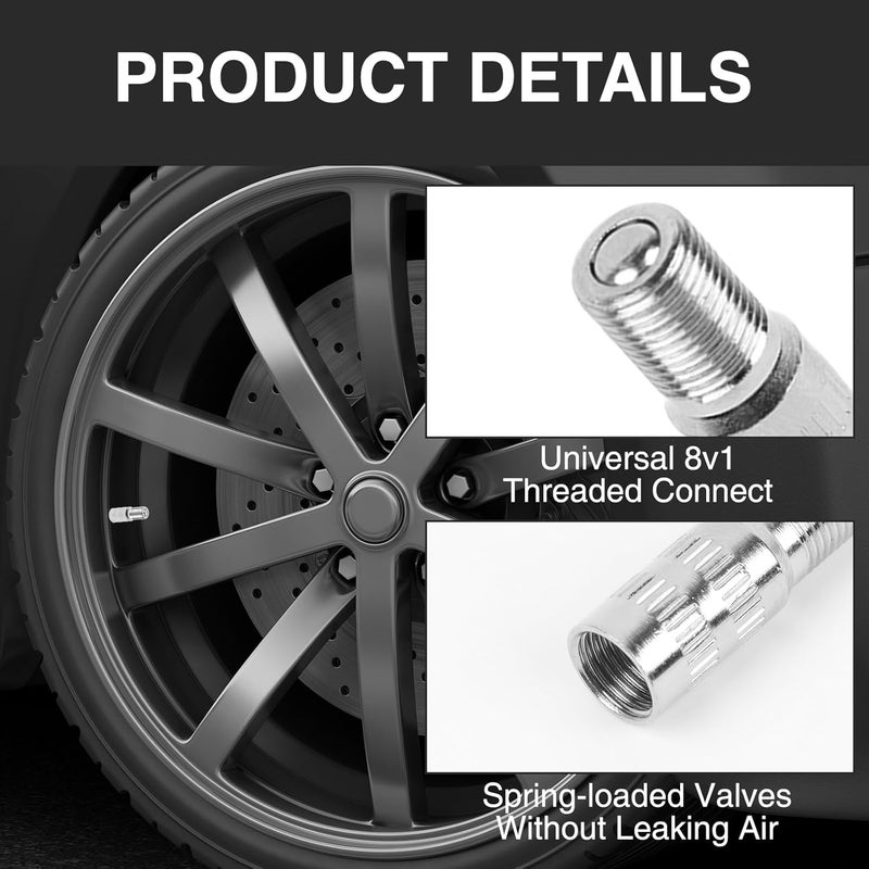 Framad 8PCS Tire Valve Stem Extension with Two Sizes: 39mm and 25mm, Brass Tire Valve Extender for Car Motorcycle Truck - Image 4